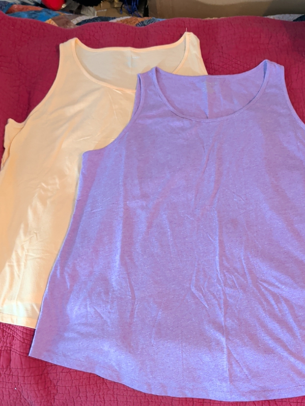 Lane Bryant Lavender and Peach Scoop Neck Swing Tank Tops - Set of 2 Sz 18/20